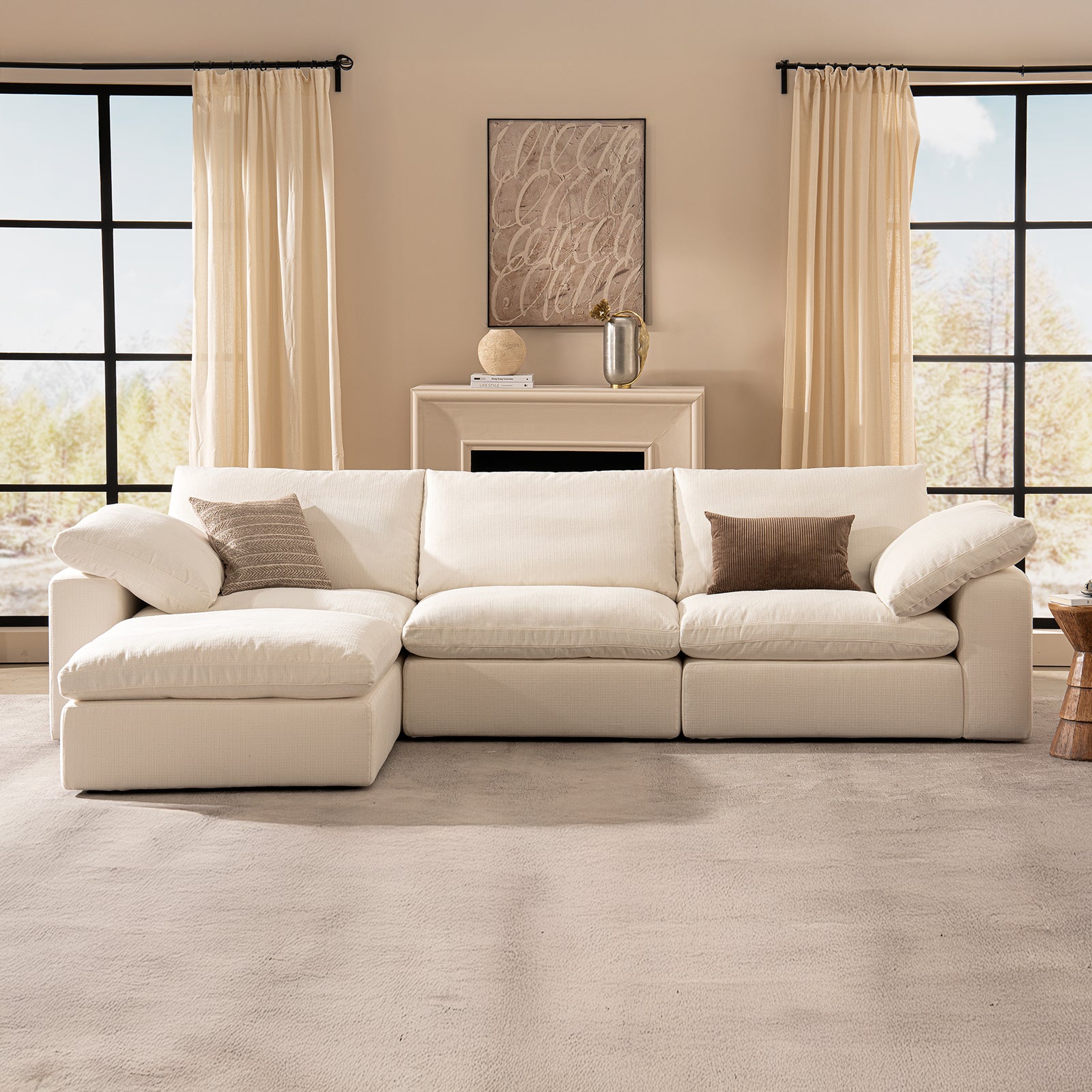 Replacement Covers for DiamondCloud D 3+1 Set 4-Seater Sofa with Ottoman