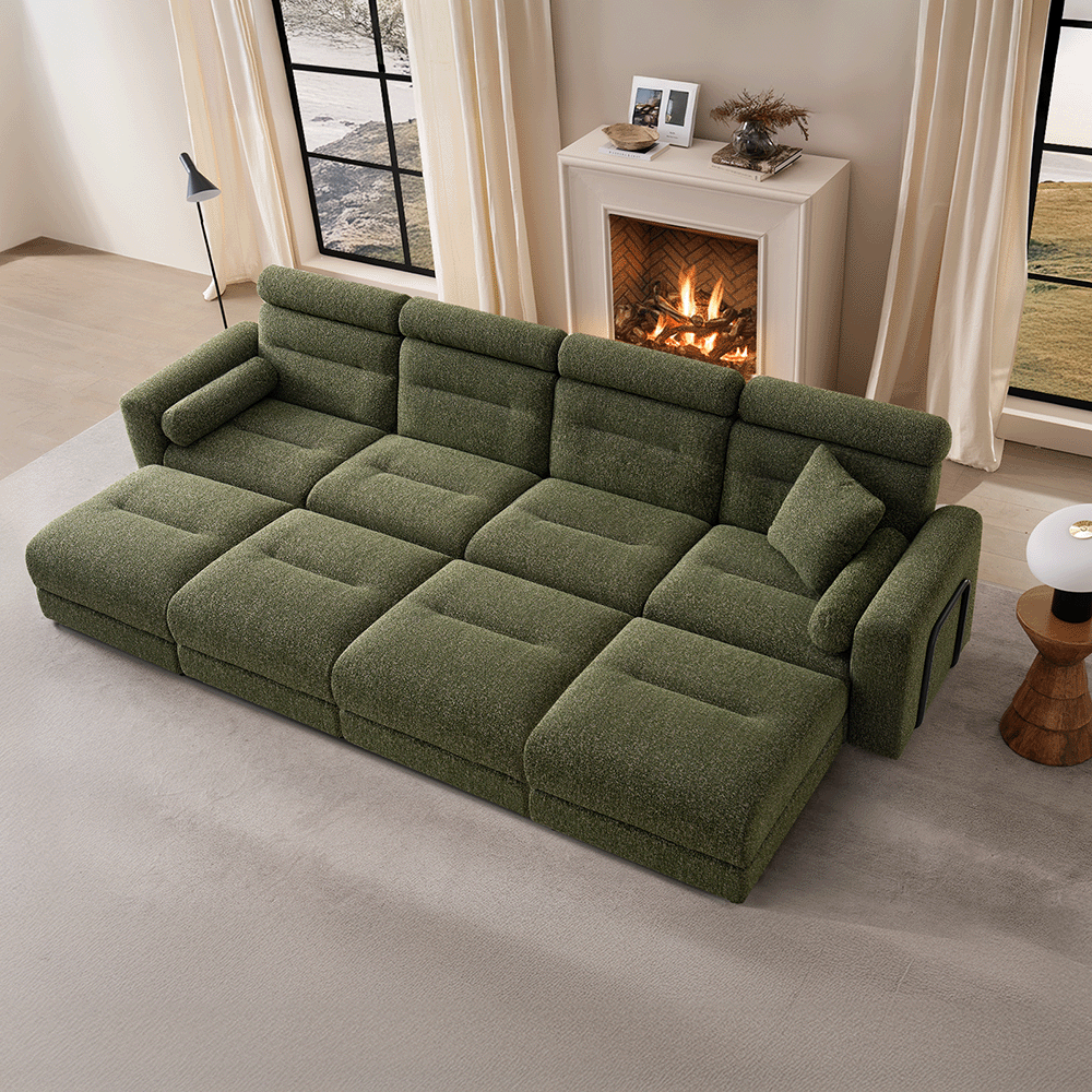 4 Seater with 4 Ottomans Modular Sofa