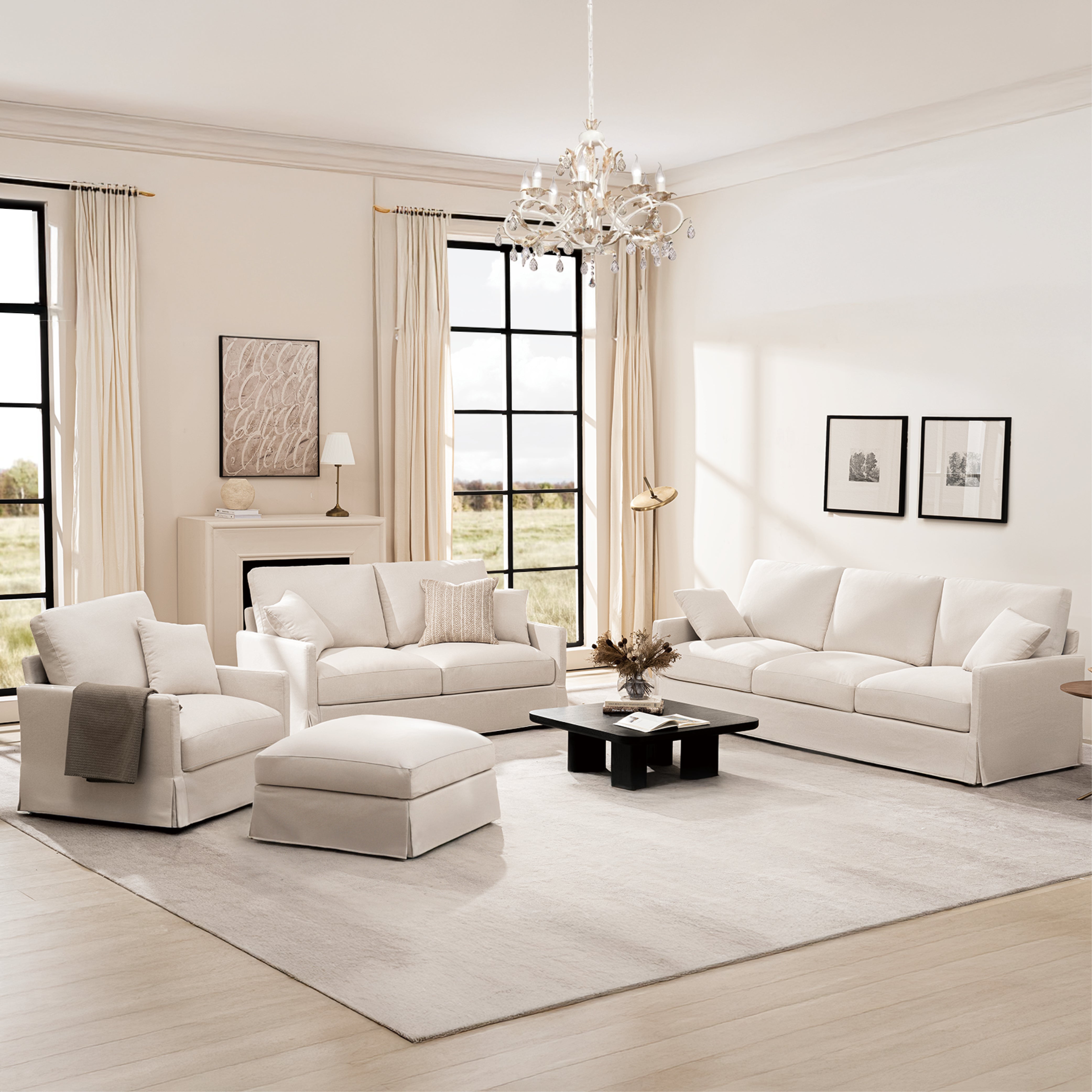 DiamonCloud C 1+2+3+1 Set 6 Seater Sofa with Ottoman
