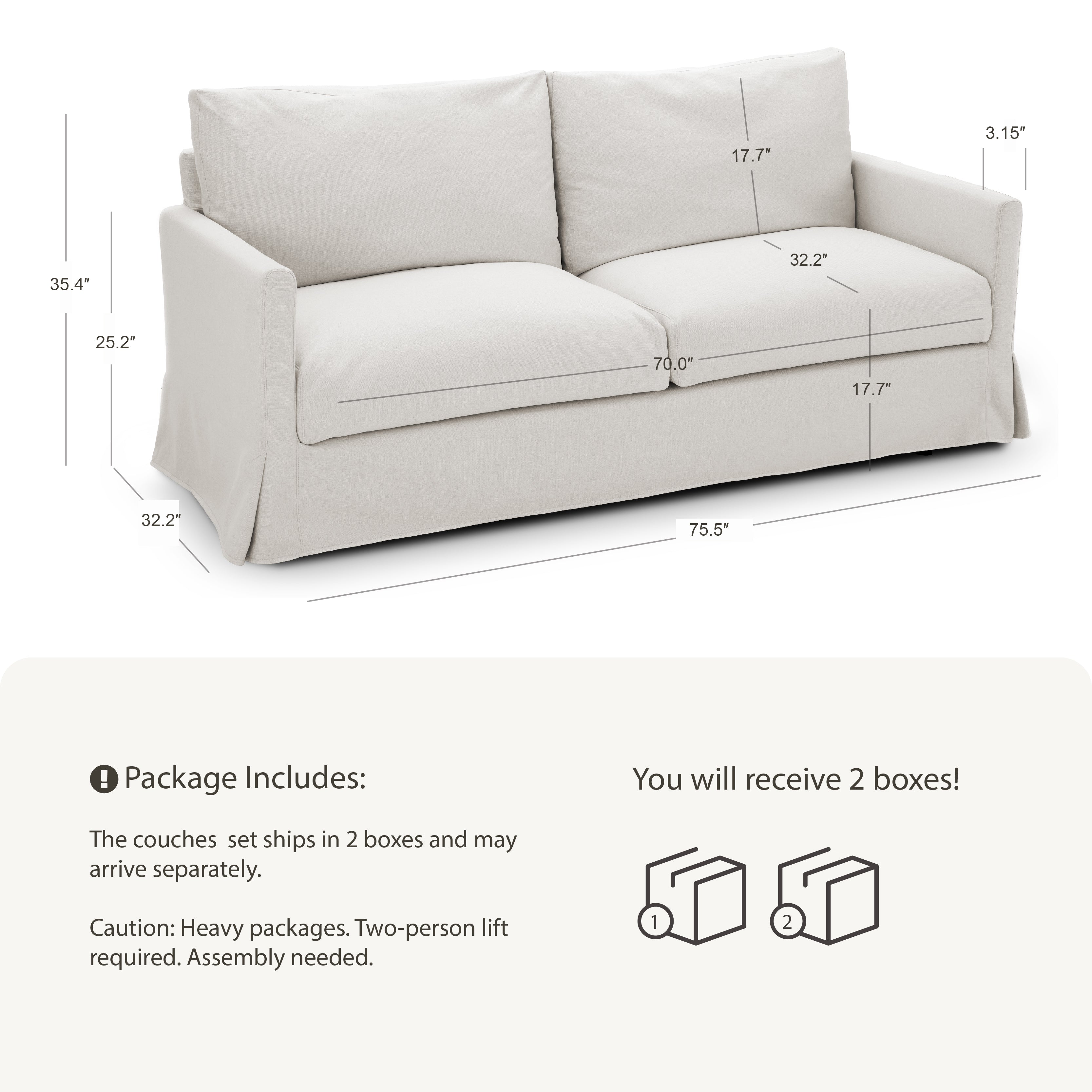 Oversize Loveseat(Narrow Armrest)
