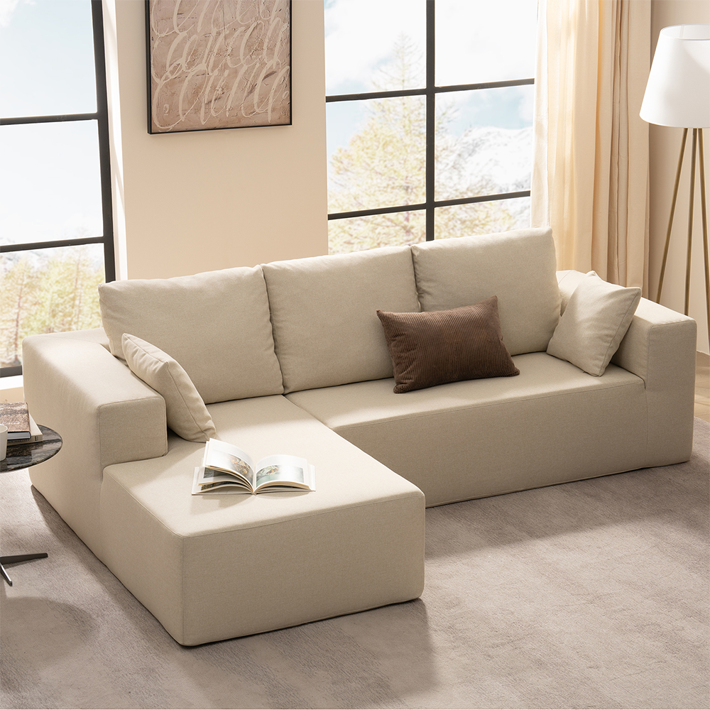 3 Seater L-Shape Compressed Couch
