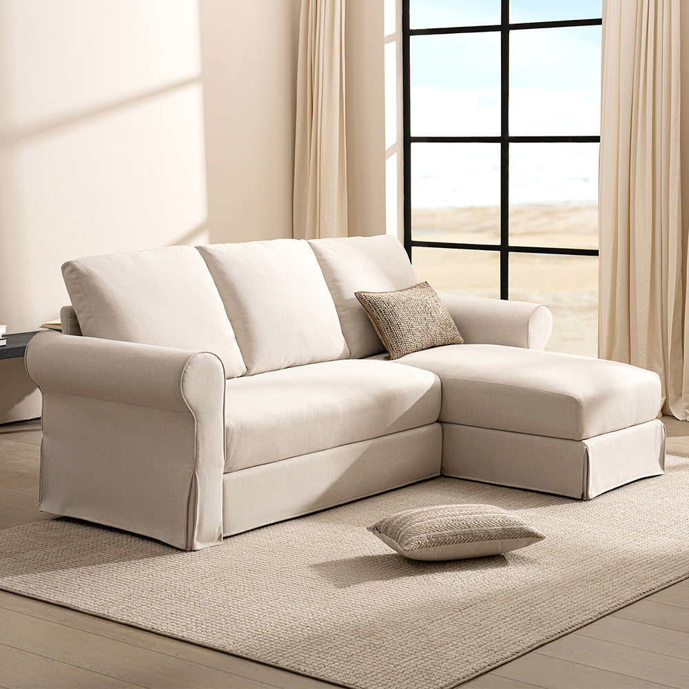 3 Seater L-Shape Sofa(Curved Armrest)
