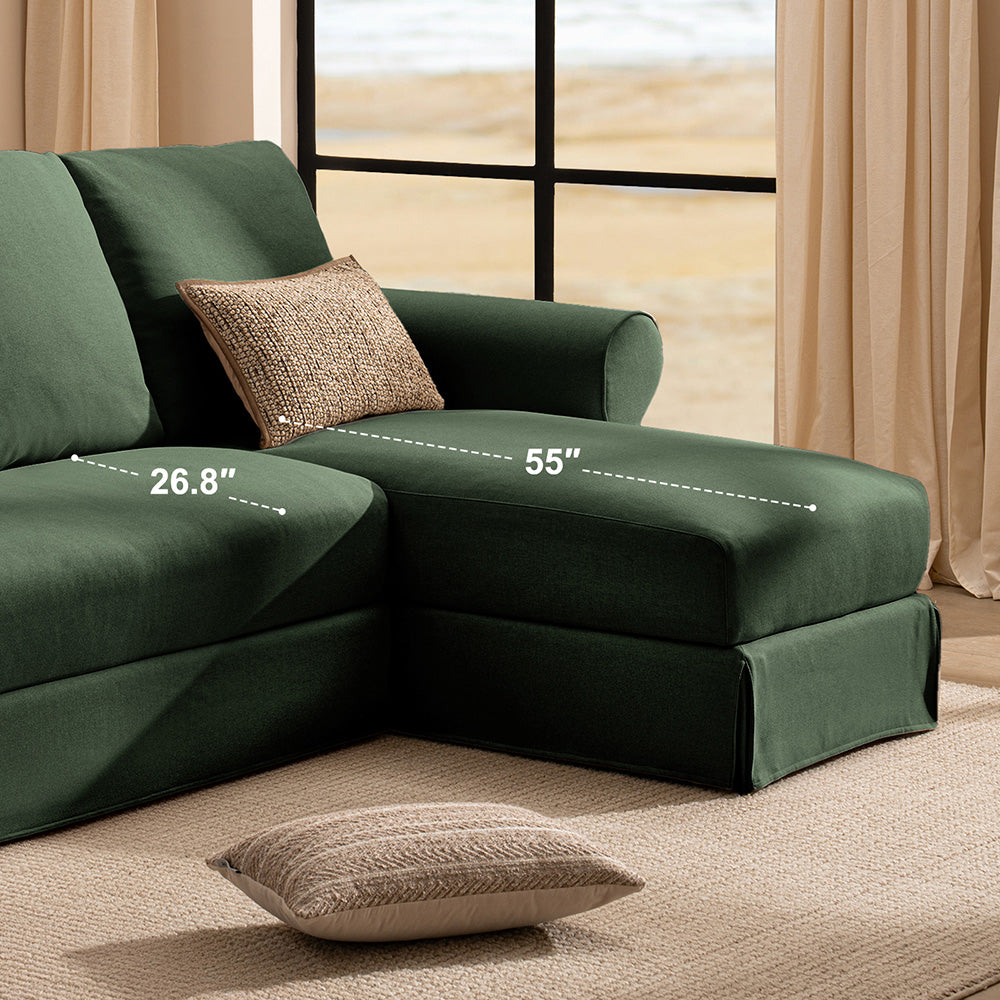 3 Seater L-Shape Sofa(Curved Armrest)