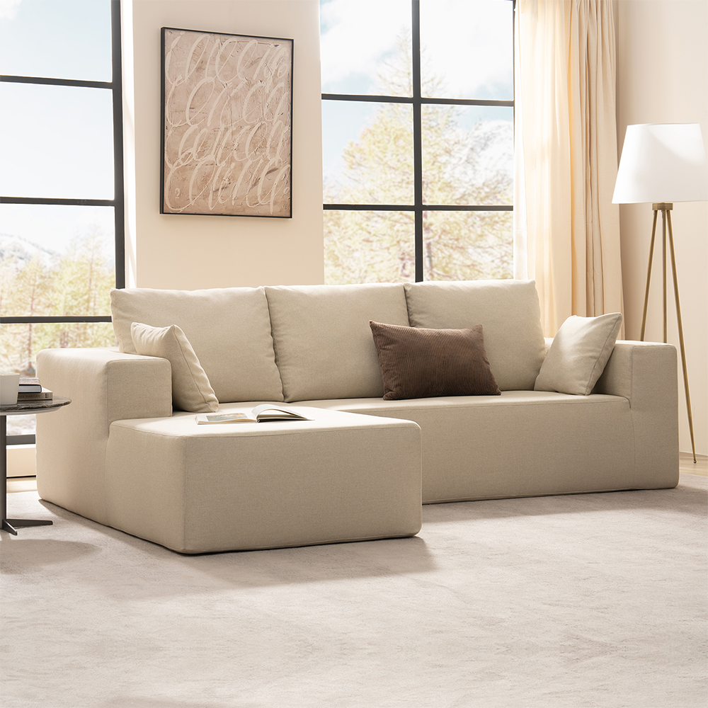 3 Seater L-Shape Compressed Couch