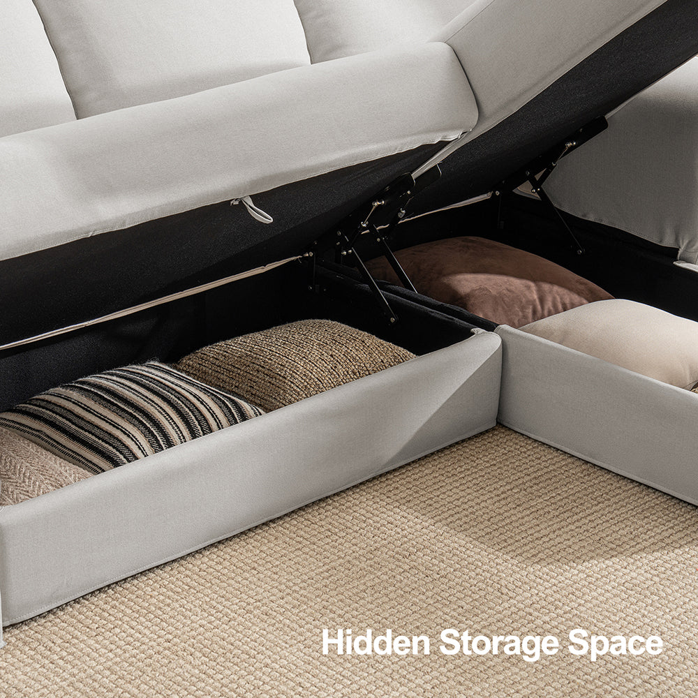 3 Seater L-Shape Sofa(Curved Armrest)