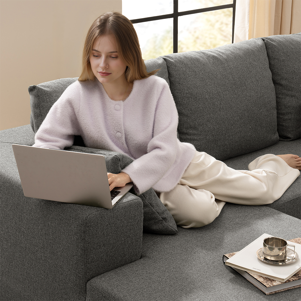 3 Seater L-Shape Compressed Couch