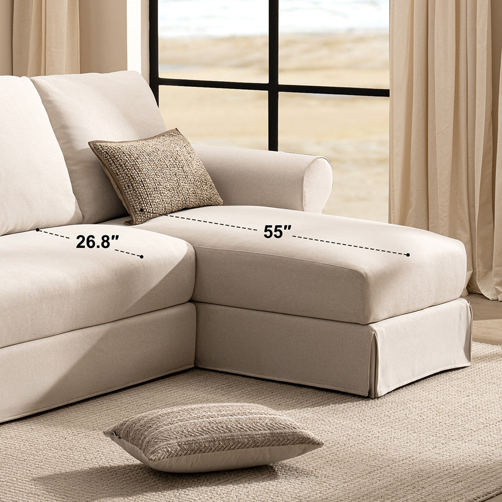3 Seater L-Shape Sofa(Curved Armrest)