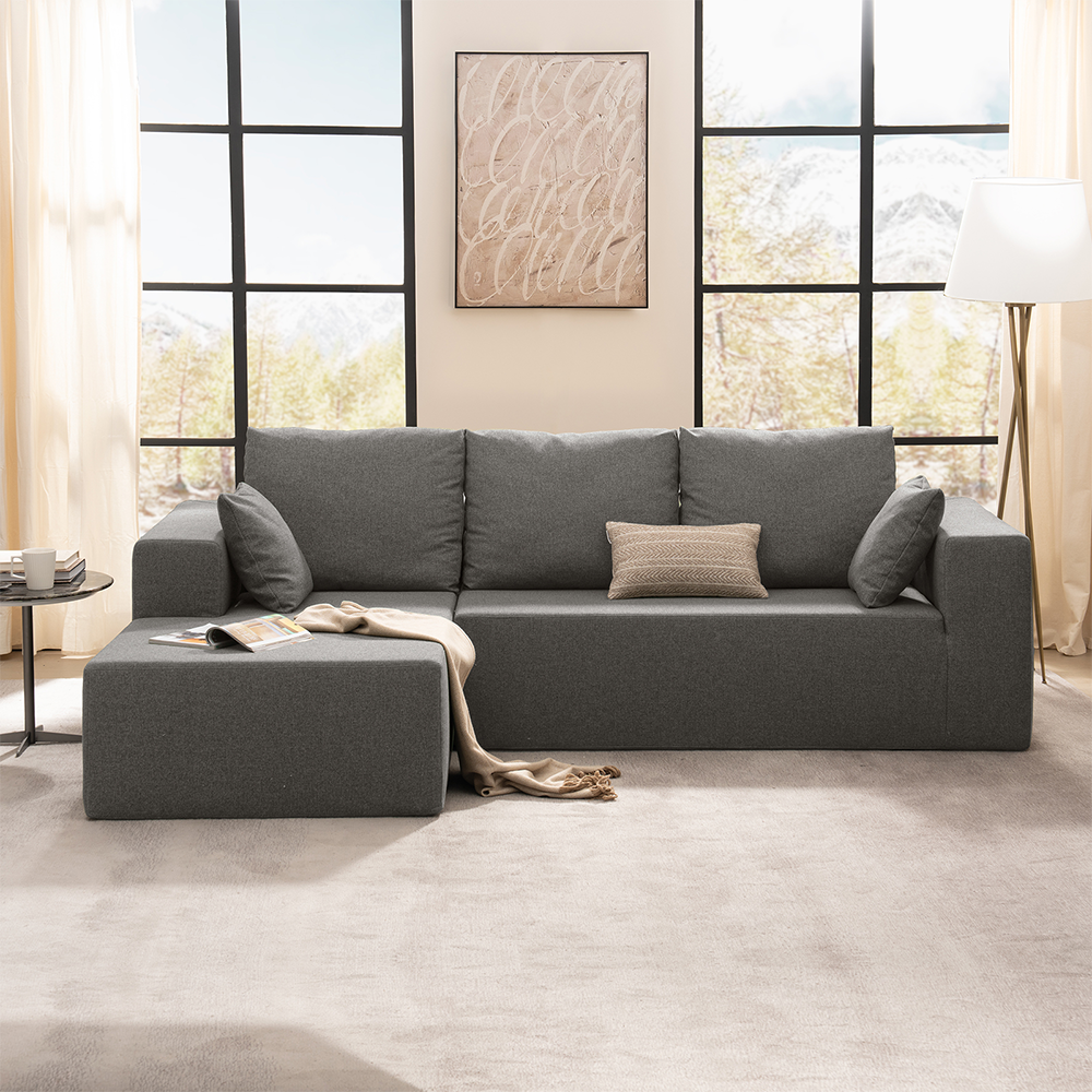 3 Seater L-Shape Compressed Couch