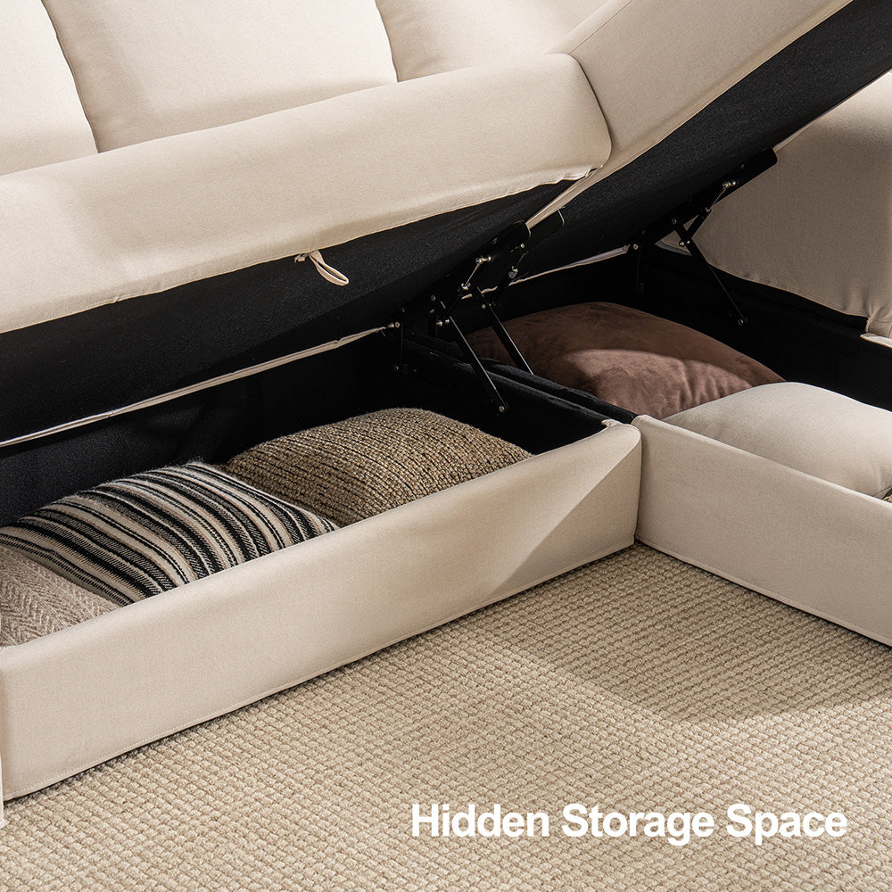 3 Seater L-Shape Sofa(Curved Armrest)
