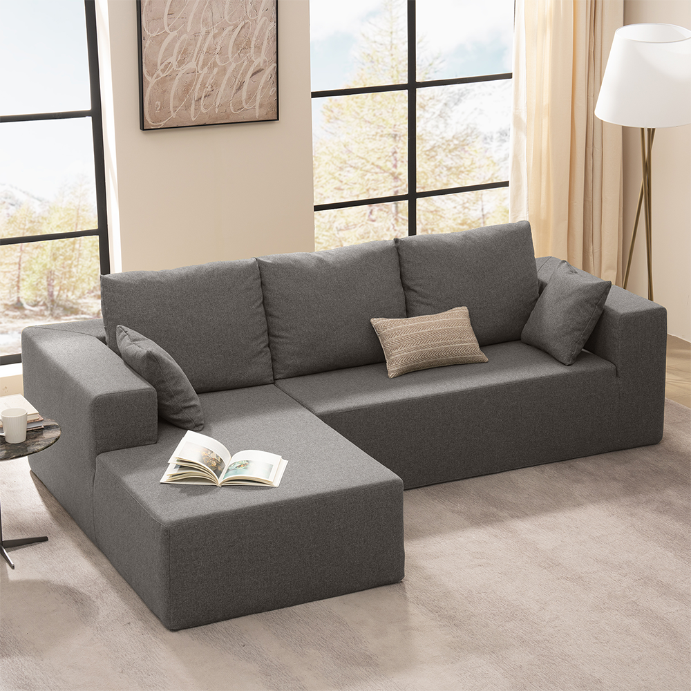3 Seater L-Shape Compressed Couch