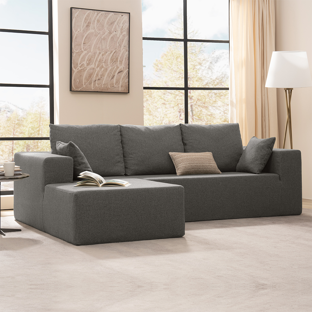3 Seater L-Shape Compressed Couch