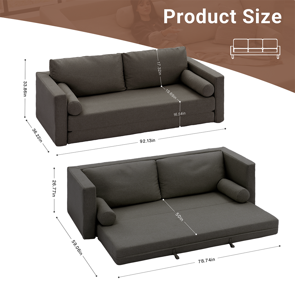 Queen Size 3 Seater Sofa Bed