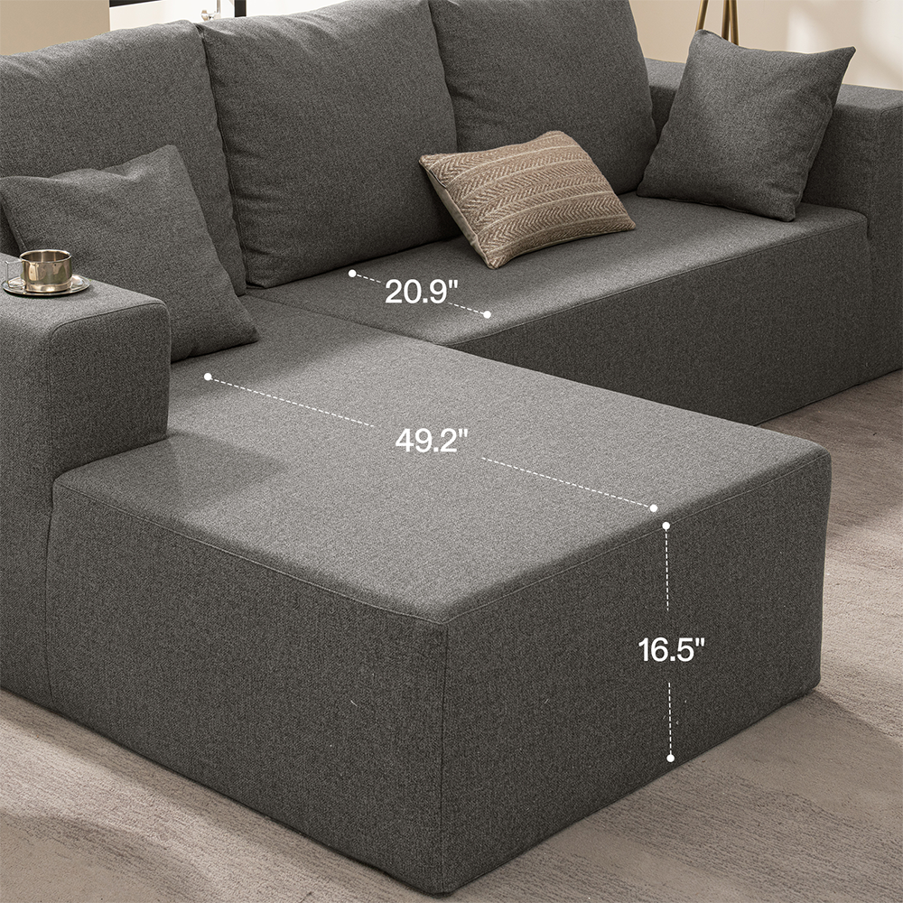 3 Seater L-Shape Compressed Couch