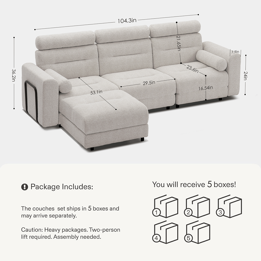 3 Seater with 1 Ottoman Modular Sofa