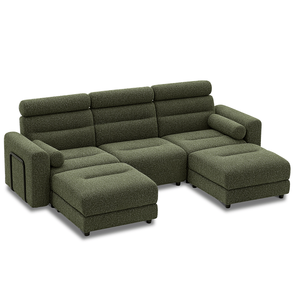 3 Seater with 2 Ottomans Modular Sofa