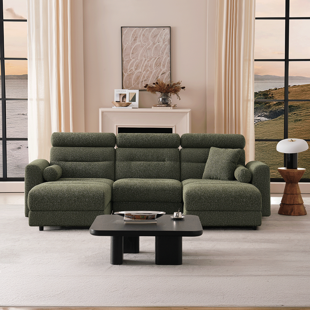 3 Seater with 2 Ottomans Modular Sofa