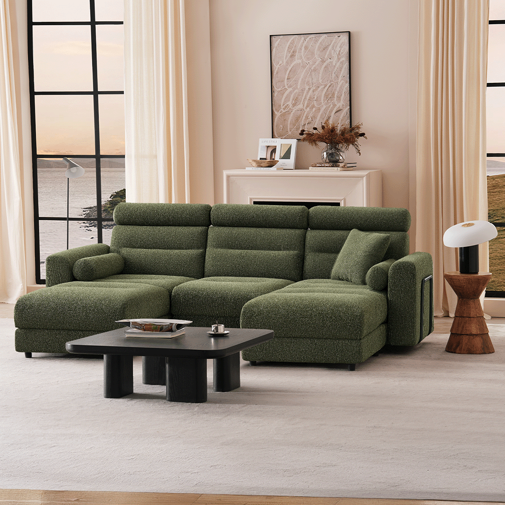 3 Seater with 2 Ottomans Modular Sofa