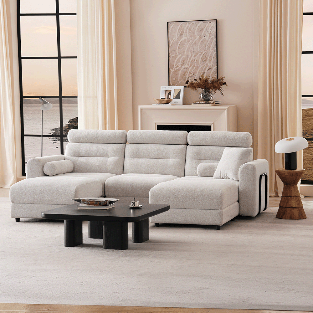 3 Seater with 2 Ottomans Modular Sofa