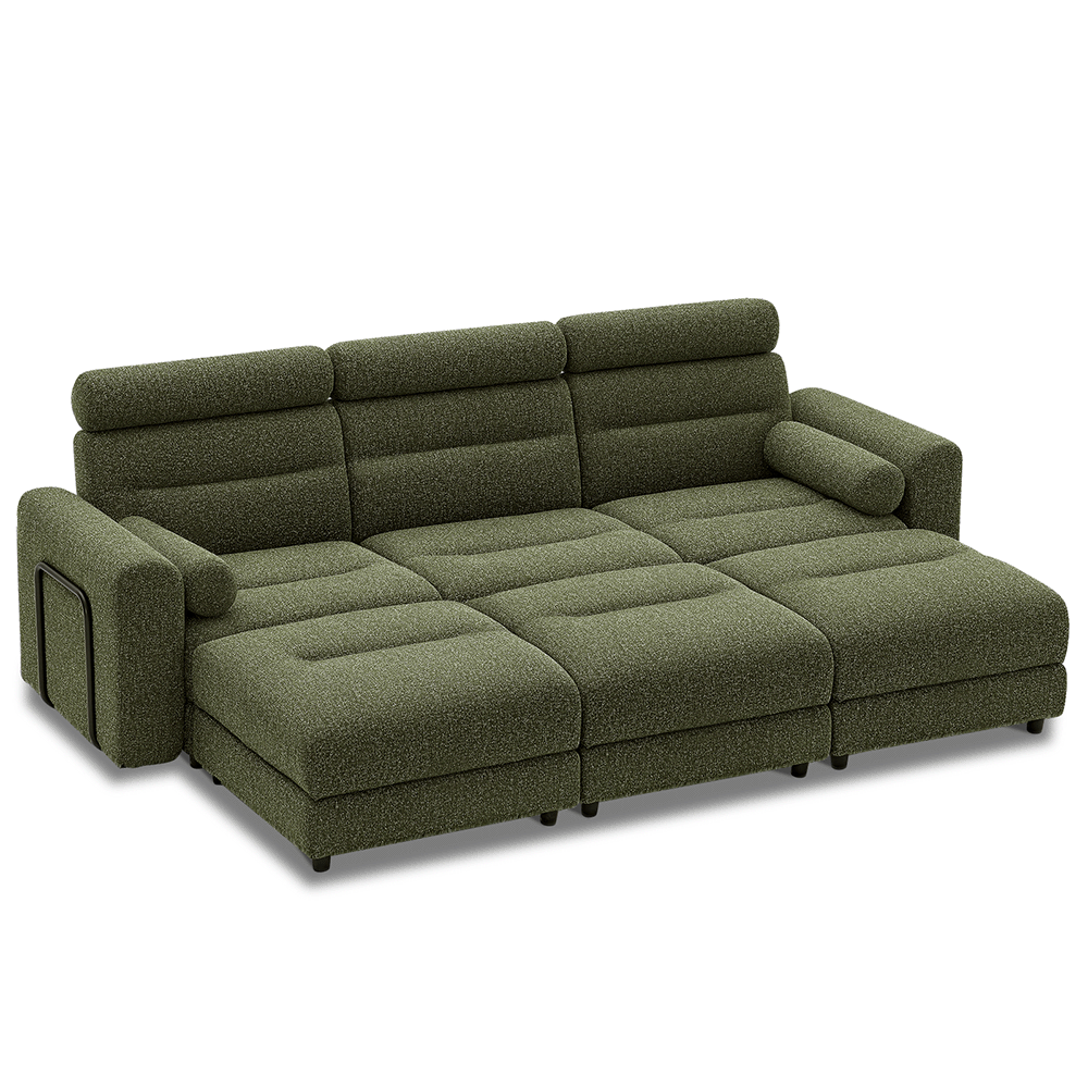 3 Seater with 3 Ottomans Sofa Bed