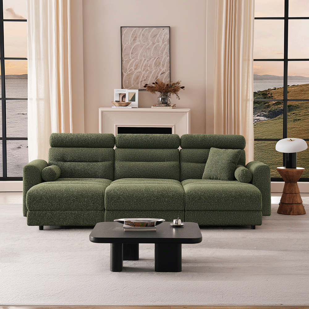 3 Seater with 3 Ottomans Sofa Bed