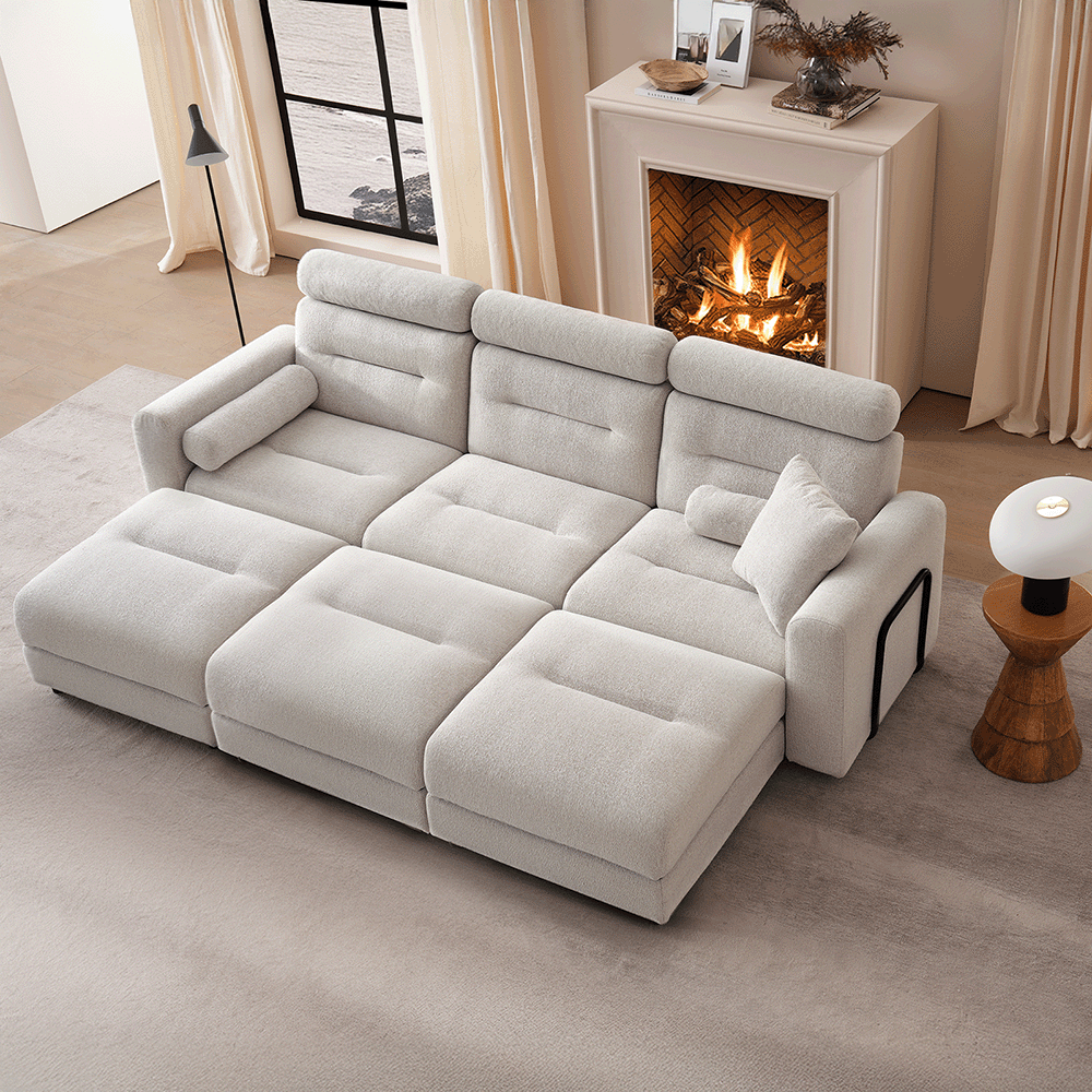 3 Seater with 3 Ottomans Modular Sofa