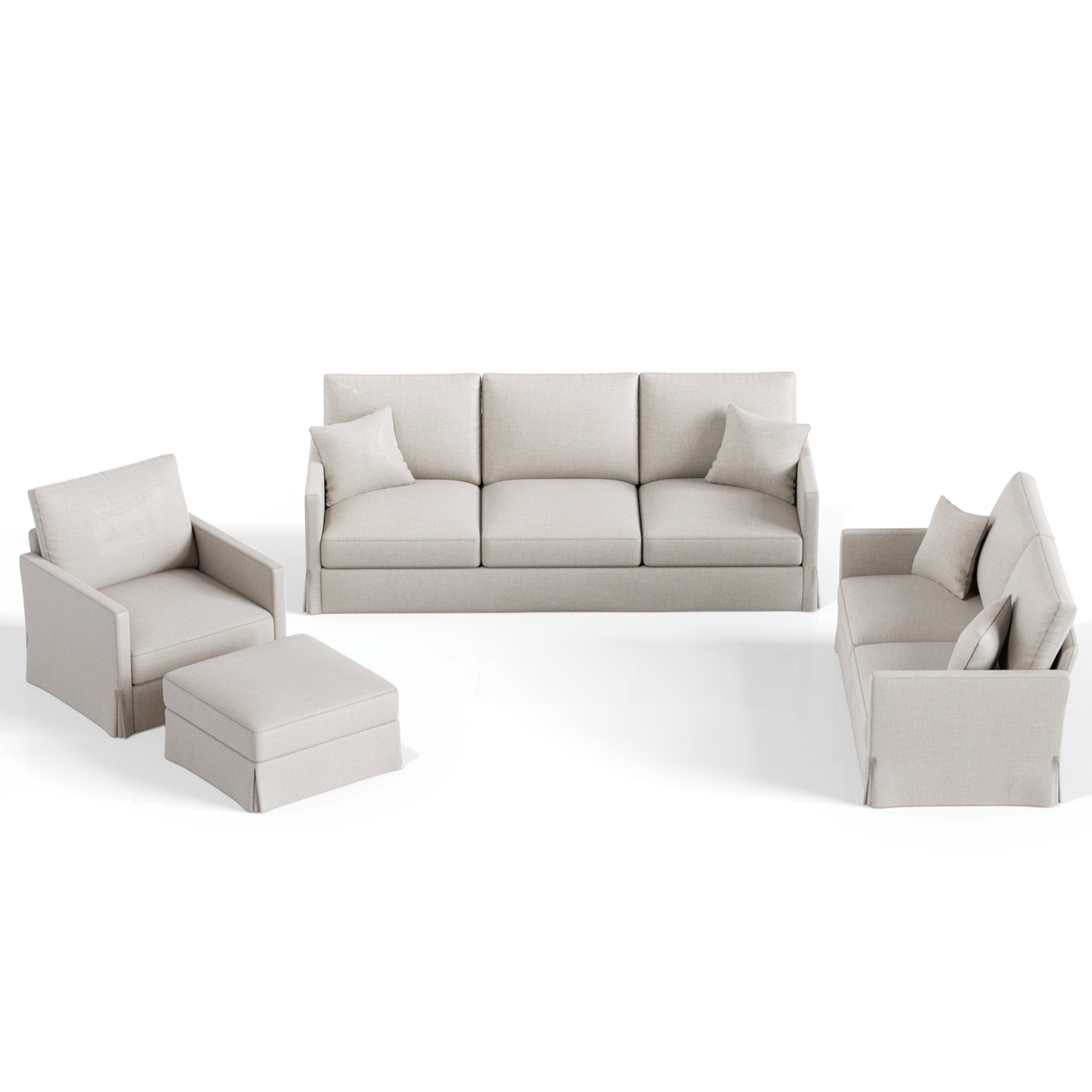 DiamonCloud C 1+2+3+1 Set 6 Seater Sofa with Ottoman