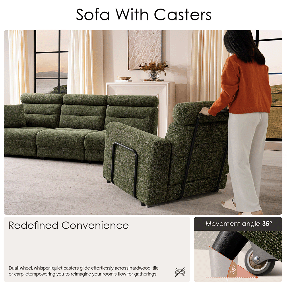 4 Seater with 2 Ottomans Modular Sofa