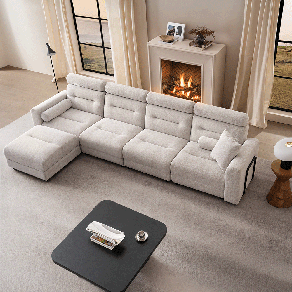 4 Seater with 1 Ottoman Modular Sofa