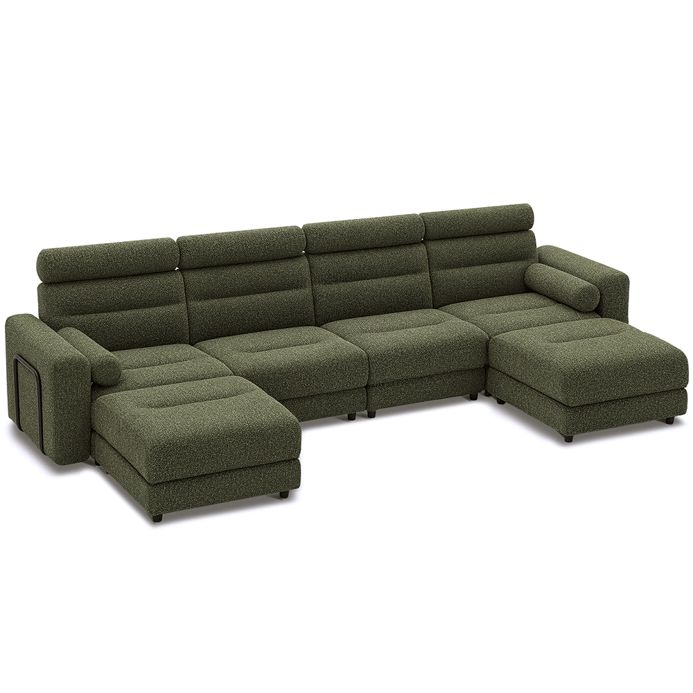 4 Seater with 2 Ottomans Modular Sofa