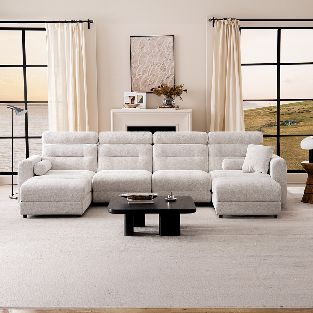 4 Seater with 2 Ottomans Modular Sofa