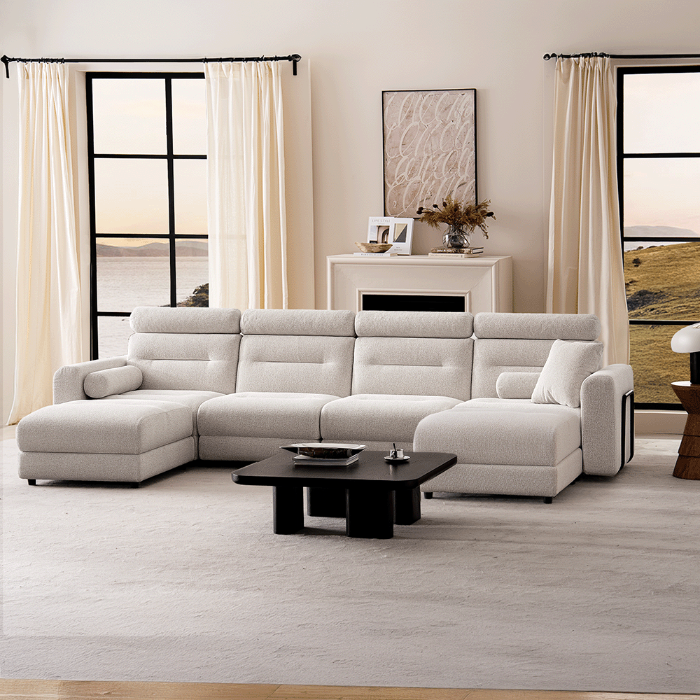 4 Seater with 2 Ottomans Modular Sofa