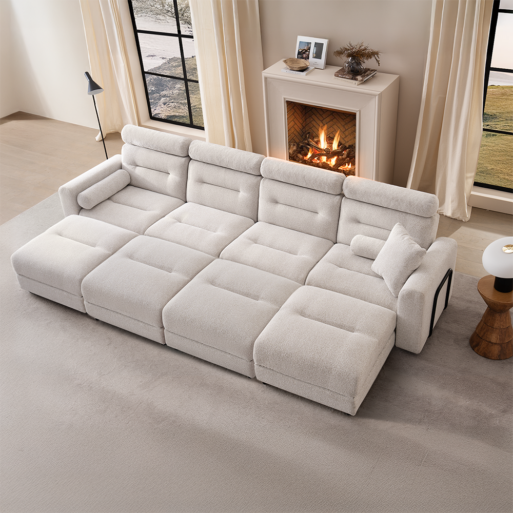 4 Seater with 4 Ottomans Modular Sofa