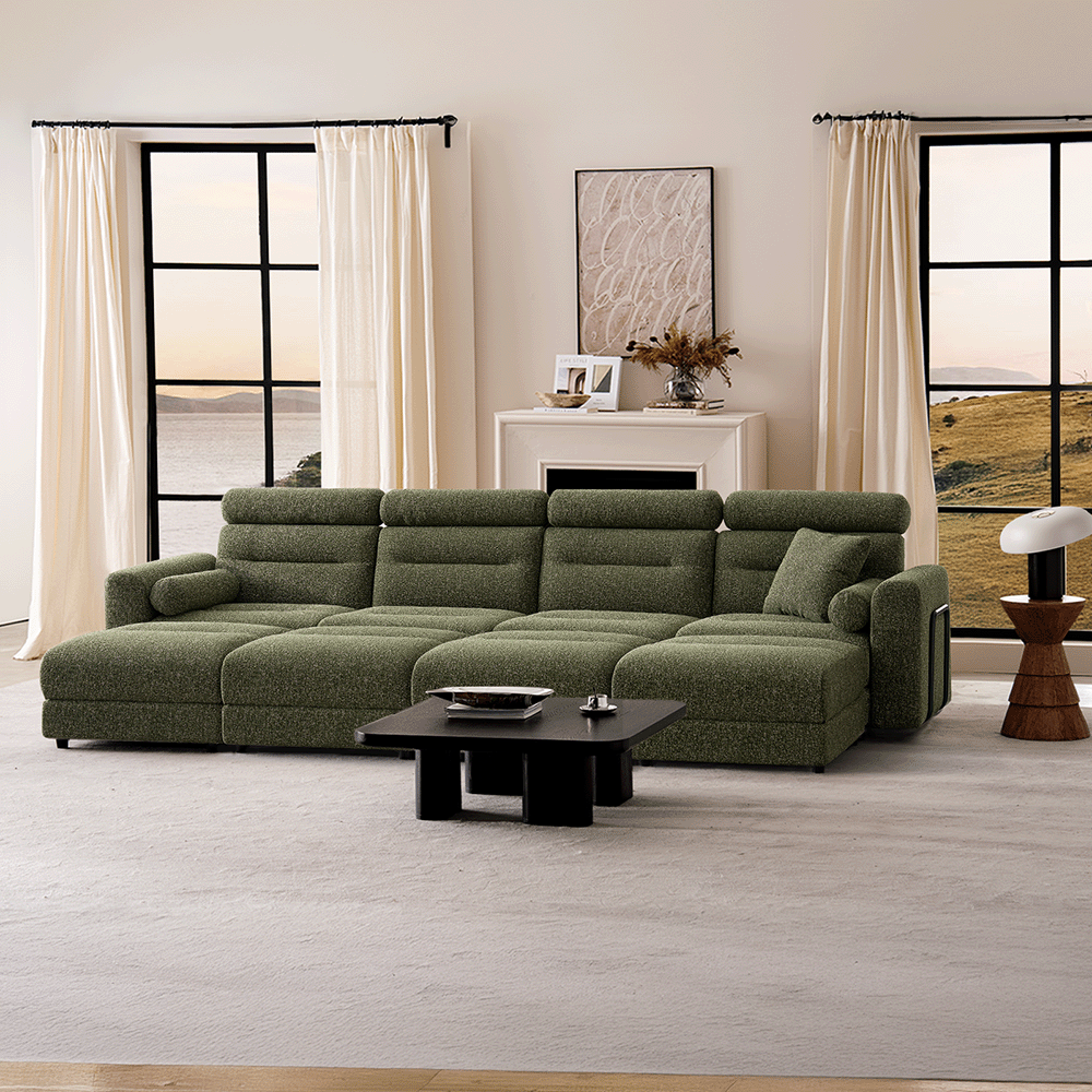4 Seater with 4 Ottomans Modular Sofa