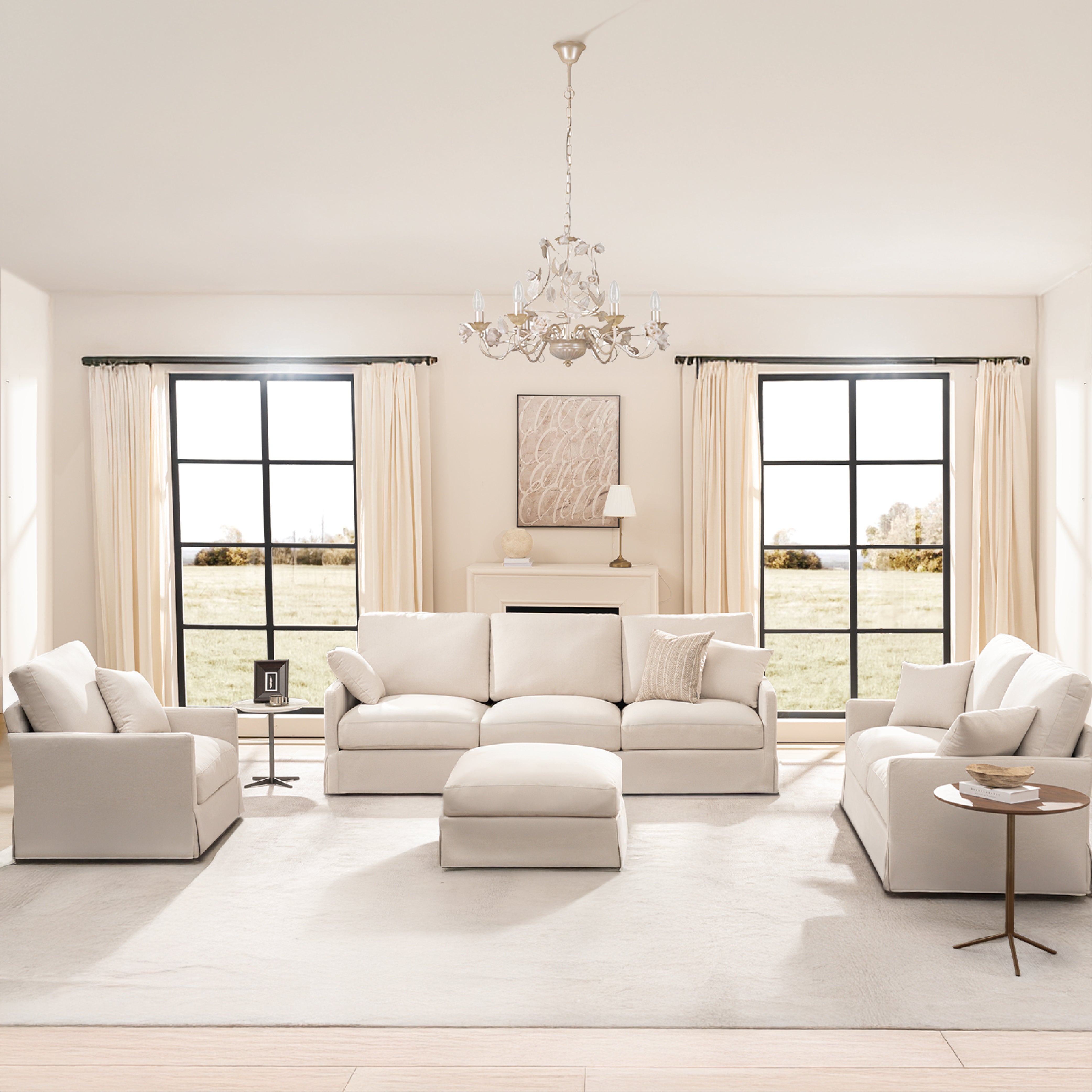 DiamonCloud C 1+2+3+1 Set 6 Seater Sofa with Ottoman
