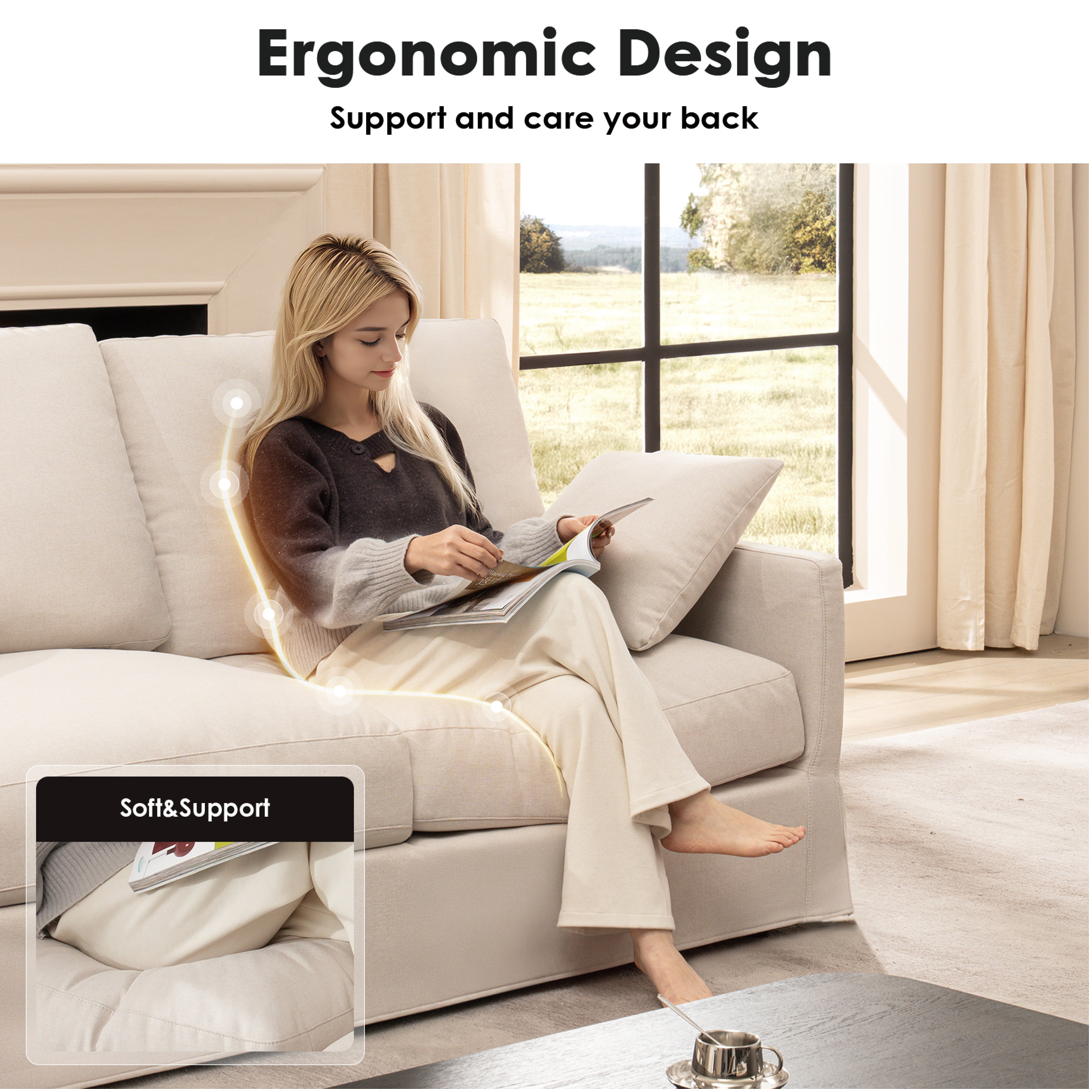 DiamonCloud C 1+2+3+1 Set 6 Seater Sofa with Ottoman