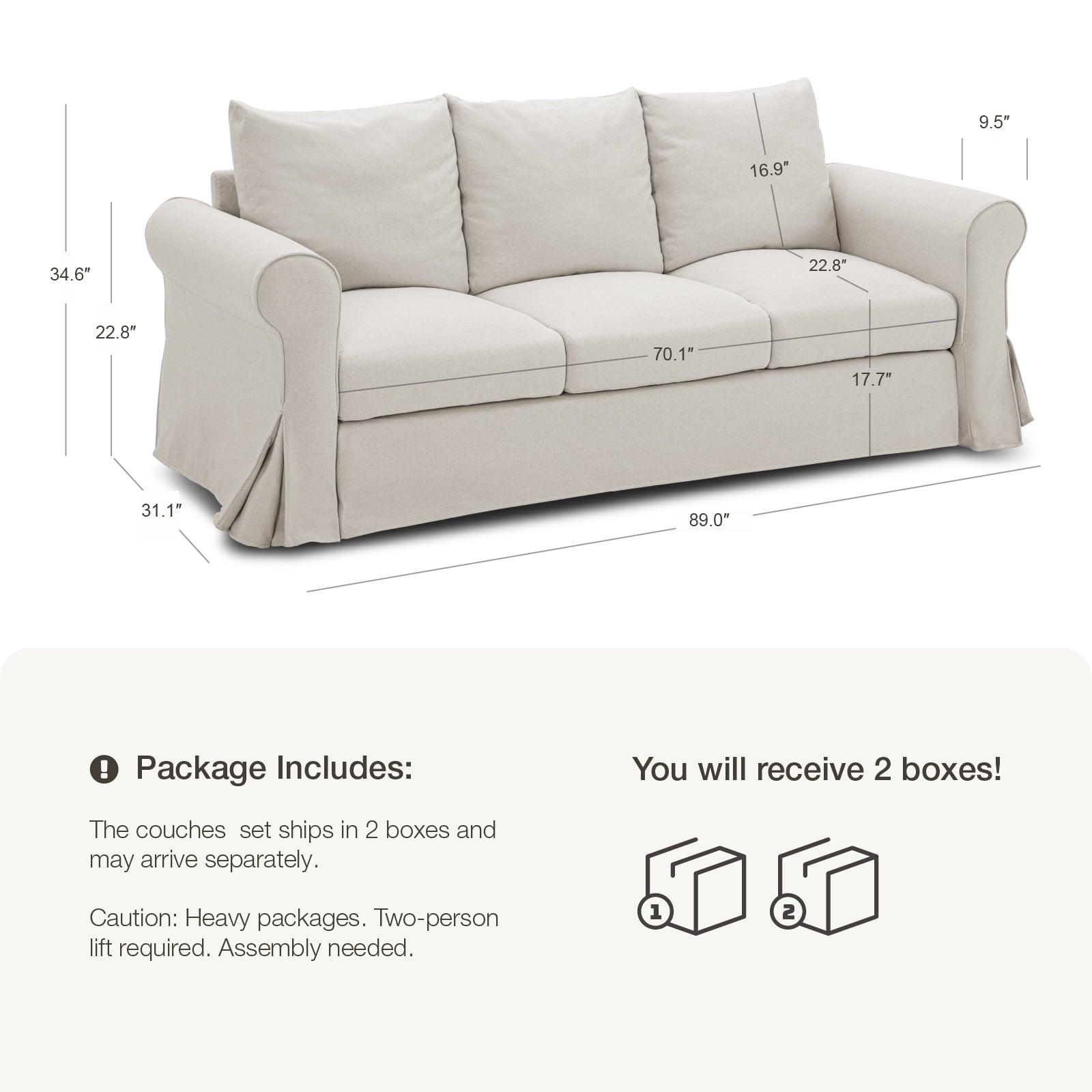 3 Seater Sofa(Curved Armrest)