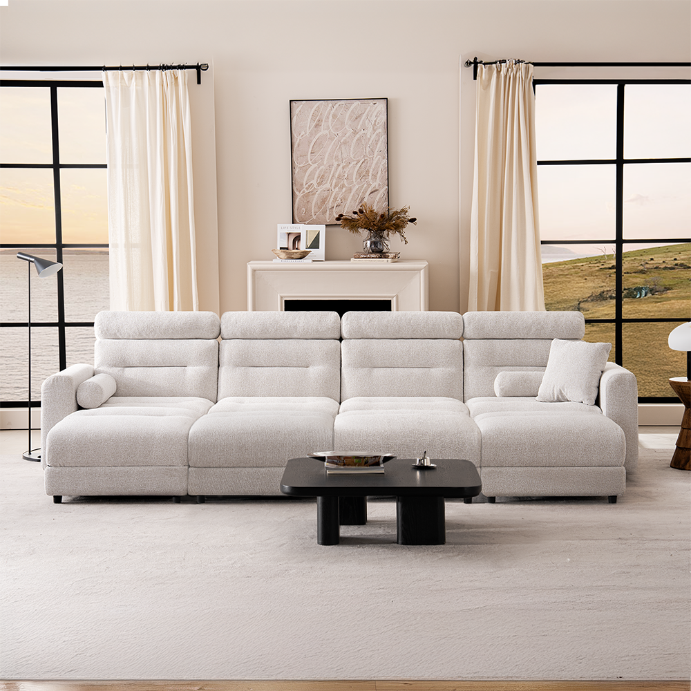 4 Seater with 4 Ottomans Modular Sofa