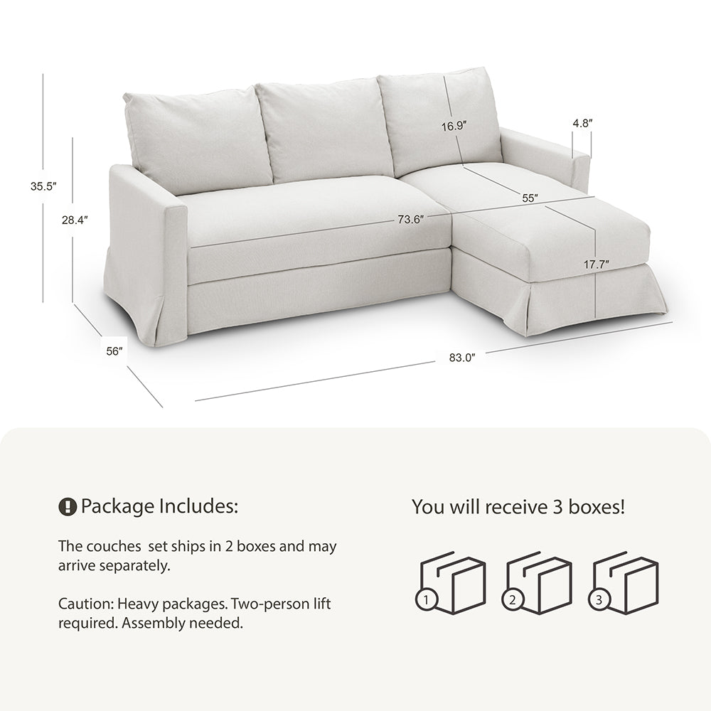 3 Seater L-Shape sofa(Narrow Armrest)