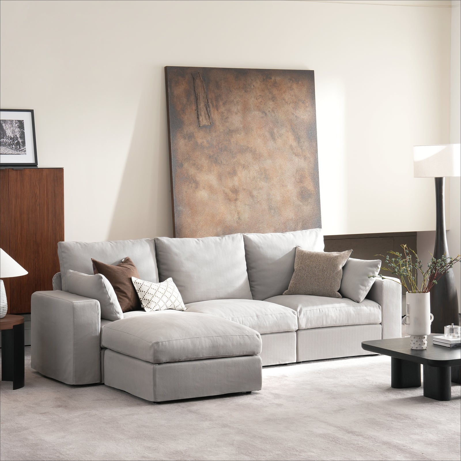 DiamonCloud A  3+1 Set 4 Seater Sofa with Ottoman
