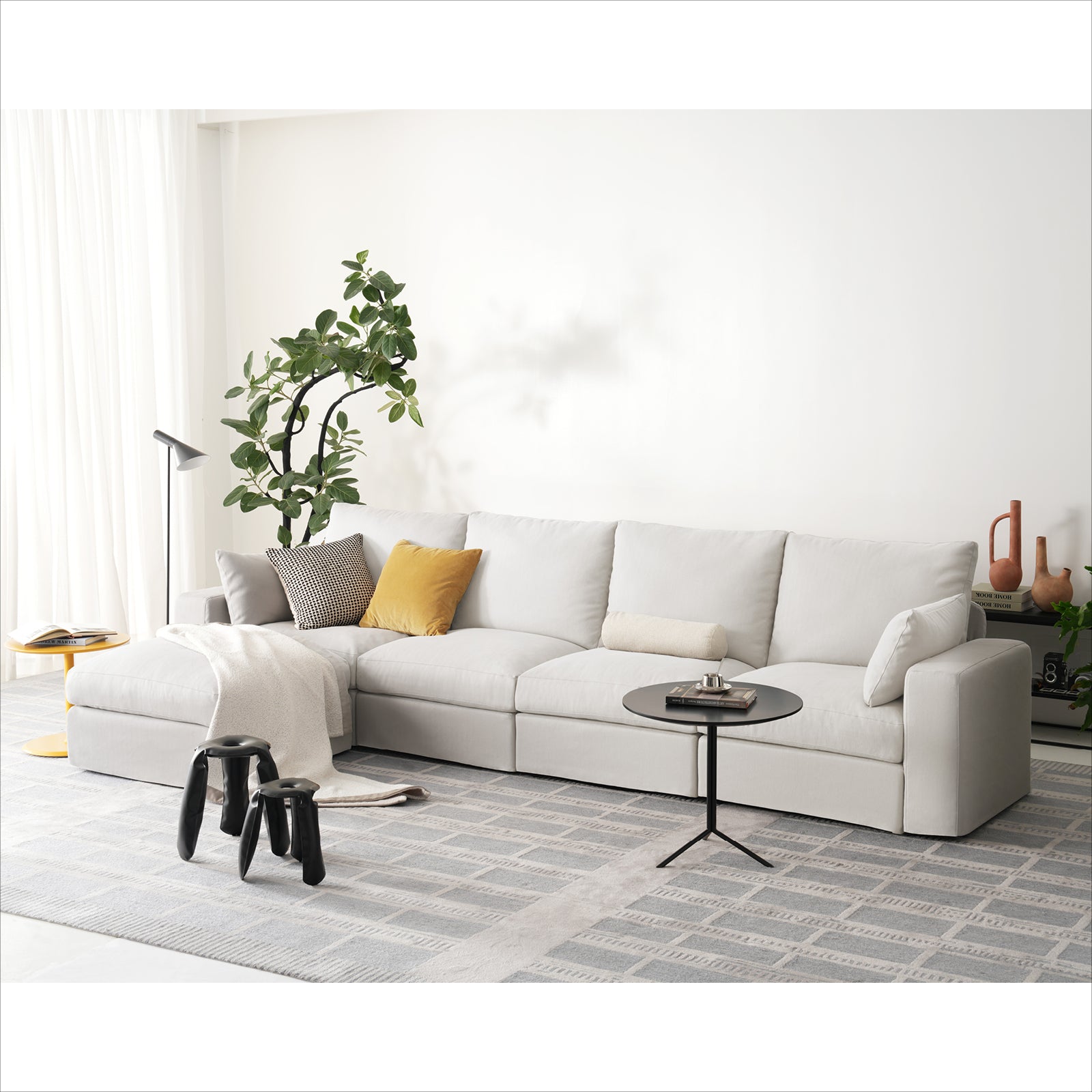 DiamonCloud A  4+1 Set 5 Seater Sofa with Ottoman