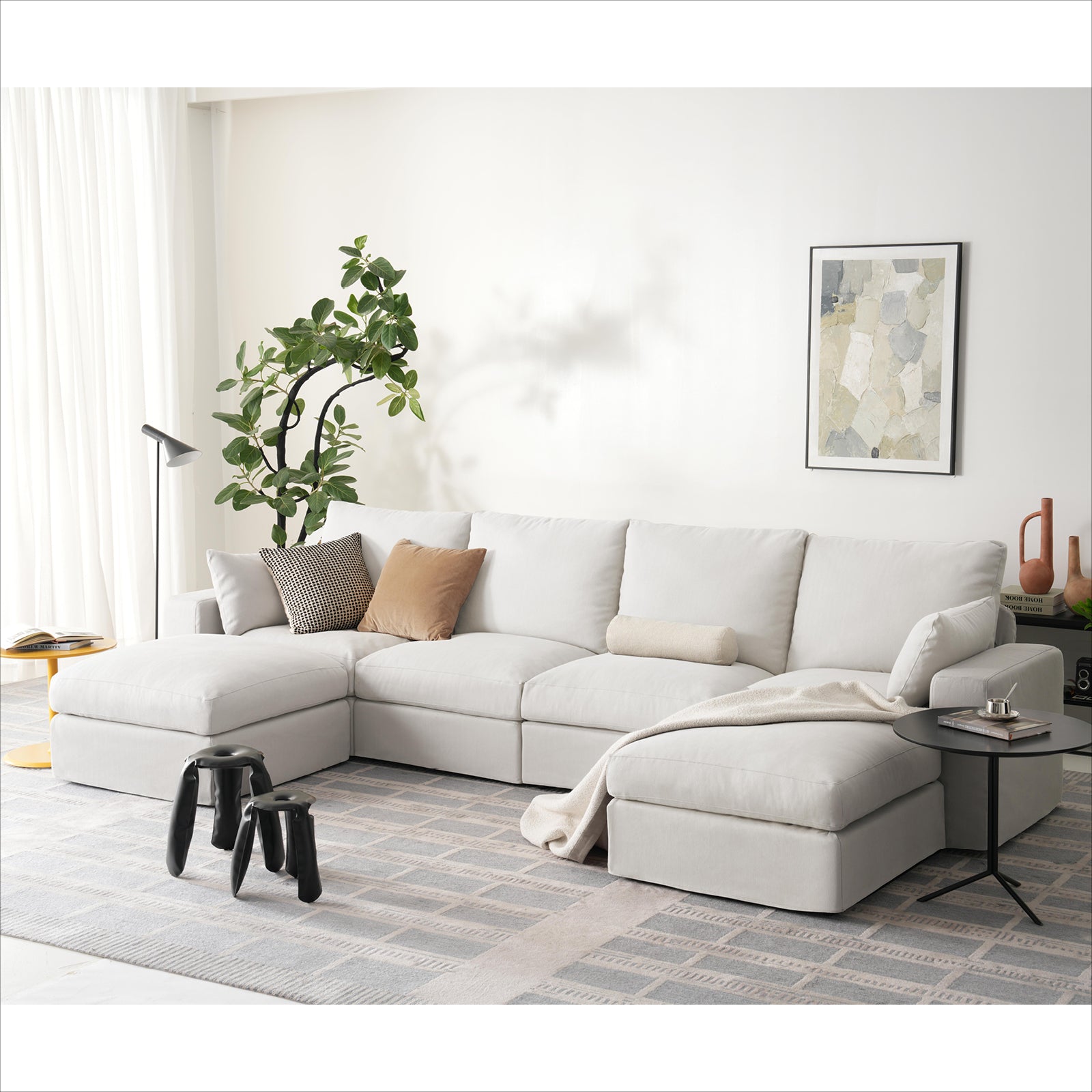DiamonCloud A  4+2 Set 6 Seater Sofa with Ottomans