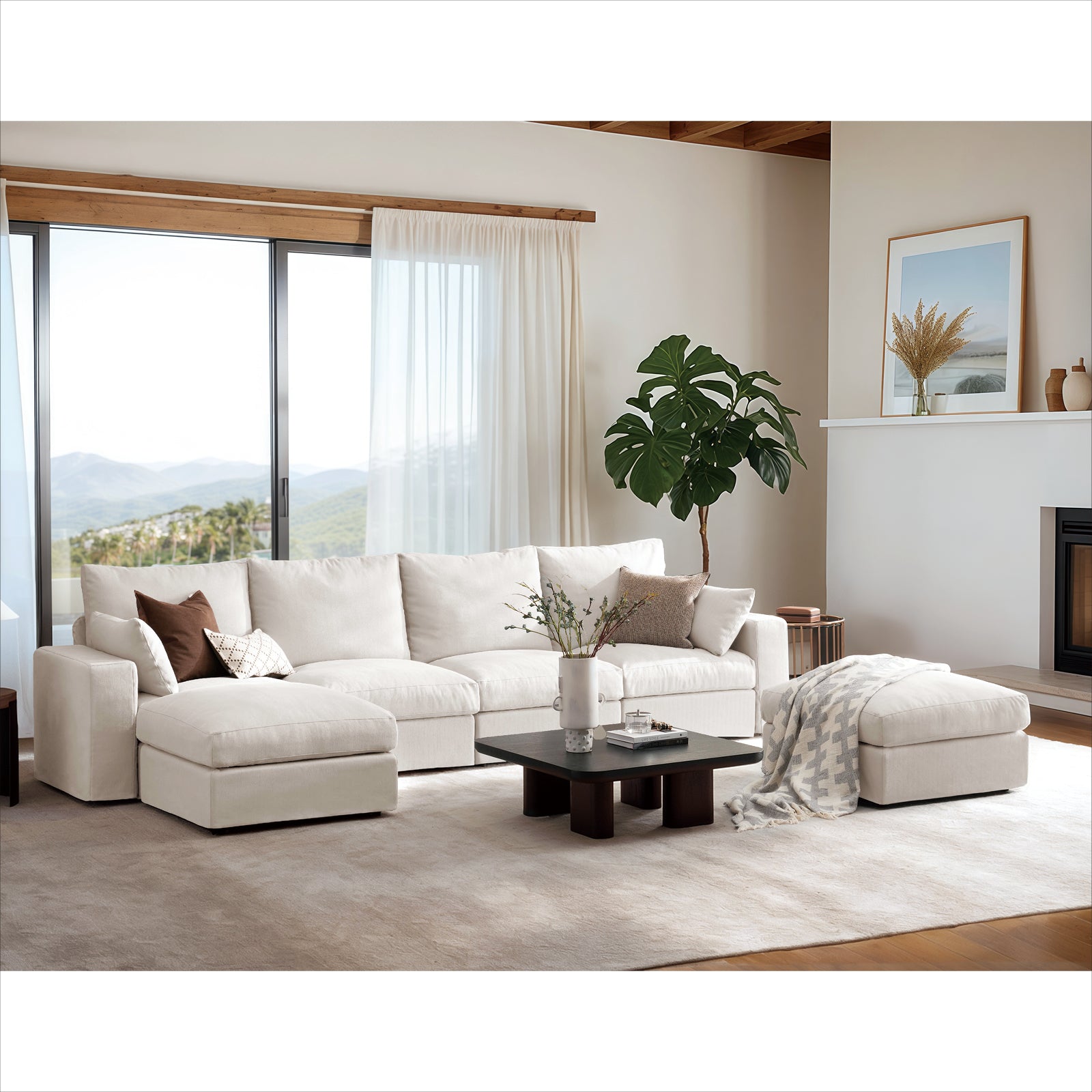 DiamonCloud A  4+2 Set 6 Seater Sofa with Ottomans