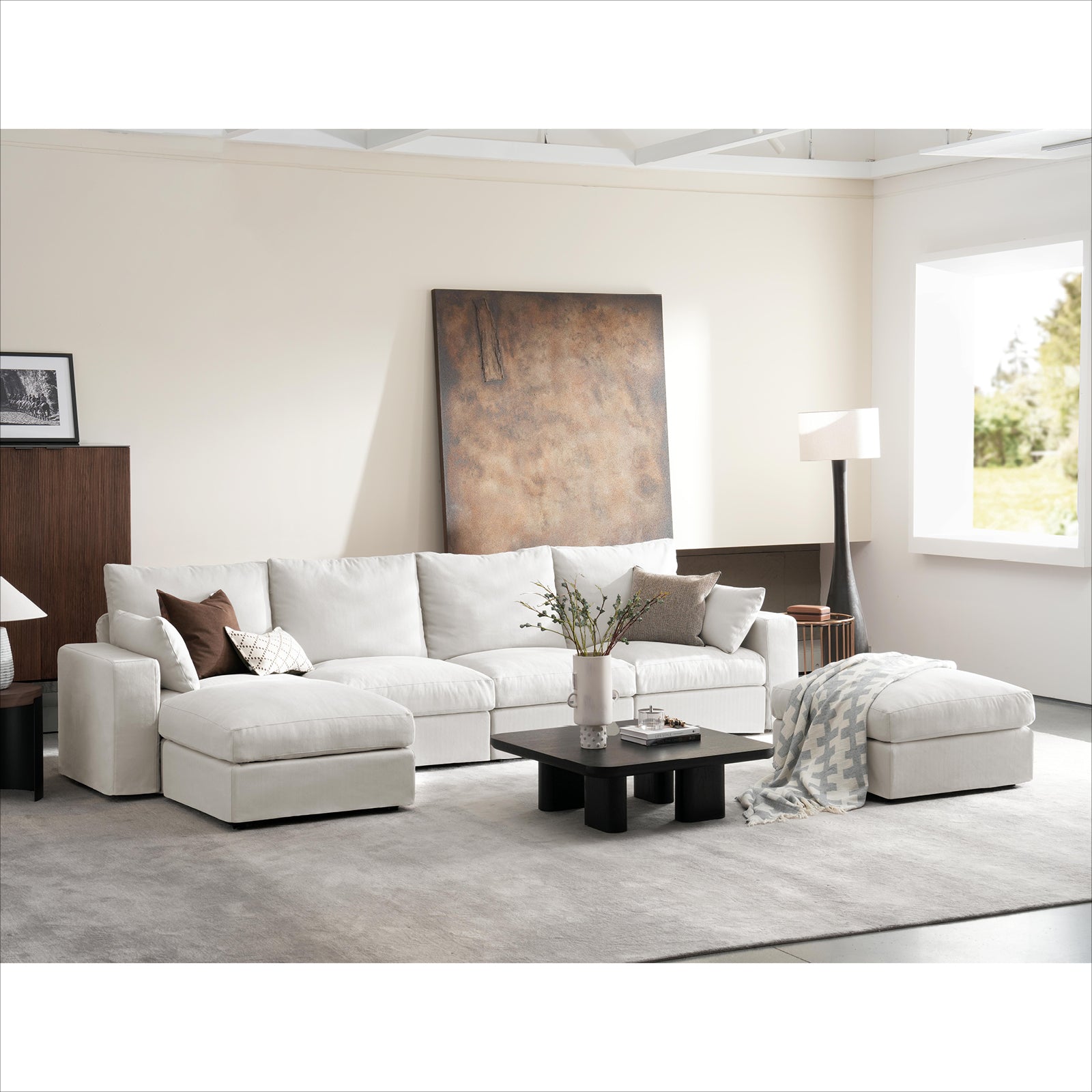 DiamonCloud A  4+1 Set 5 Seater Sofa with Ottoman