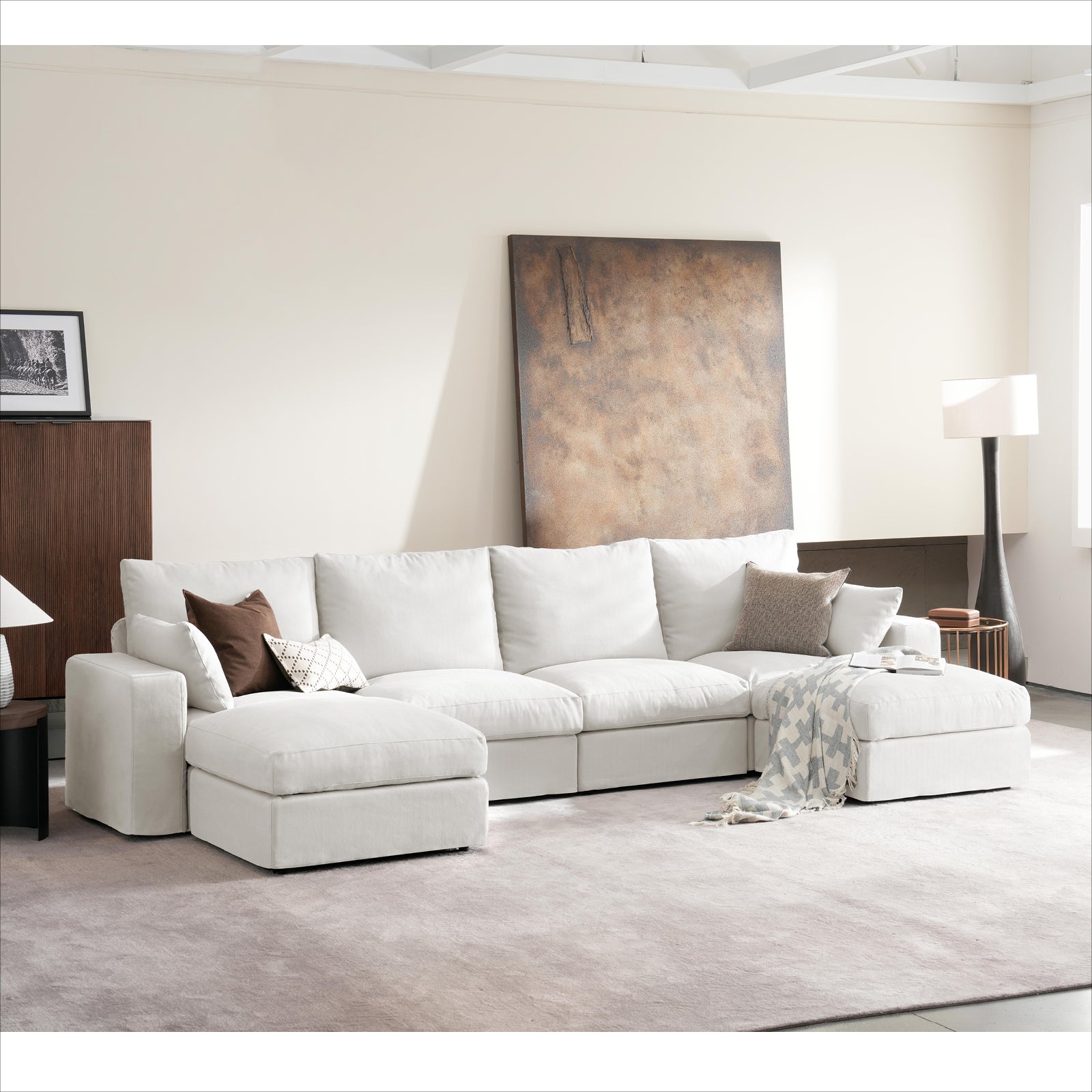 DiamonCloud A  4+2 Set 6 Seater Sofa with Ottomans