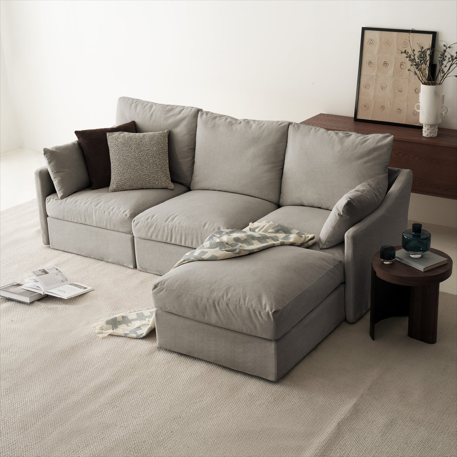 DiamonCloud B  3+1 Set 4 Seater Sofa with Ottoman