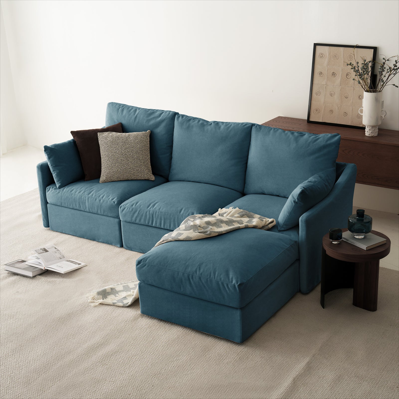 DiamonCloud B  3+1 Set 4 Seater Sofa with Ottoman