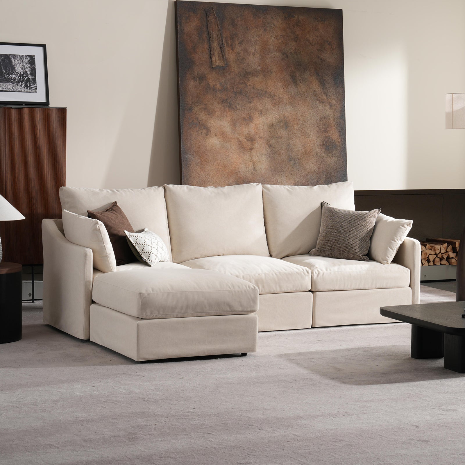 DiamonCloud B  3+1 Set 4 Seater Sofa with Ottoman