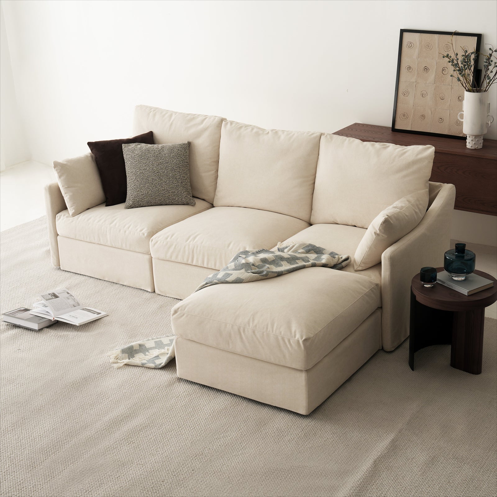 DiamonCloud B  3+1 Set 4 Seater Sofa with Ottoman