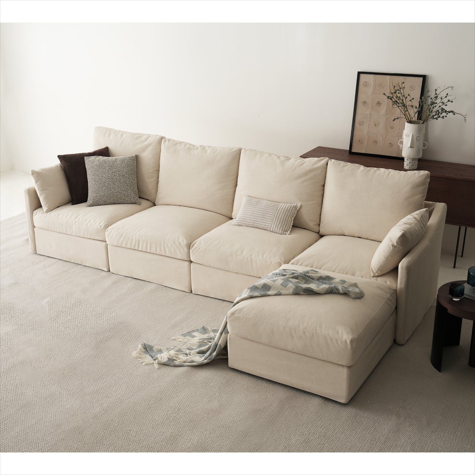 DiamonCloud B  4+1 Set 5 Seater Sofa with Ottoman