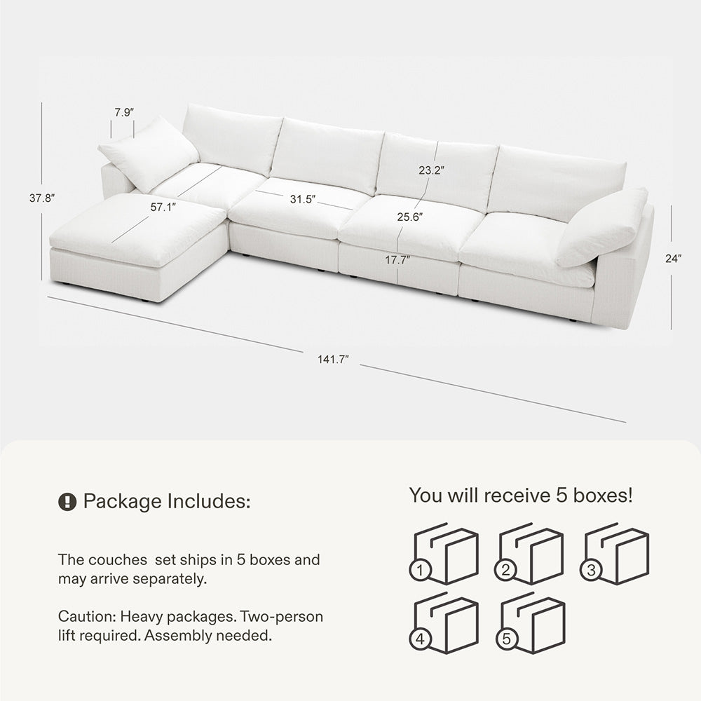 DiamonCloud D 4+1 Set 5 Seater Sofa with Ottoman